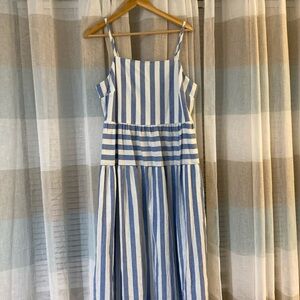 UNIVERSAL THREAD ladies blue and white striped dress with spaghetti straps Large